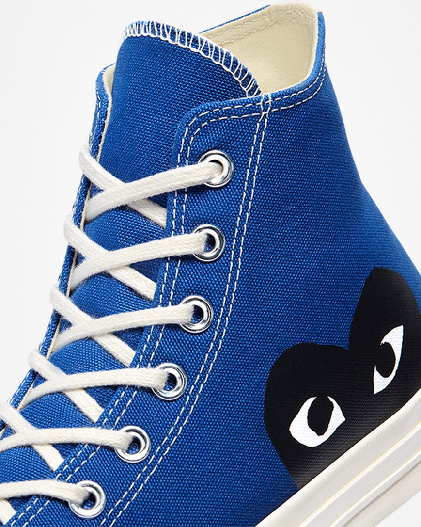 Tenisi Inalti Barbati Converse x Comme des Garçons PLAY Chuck 70 Albastri Negrii | RO WUCVO279